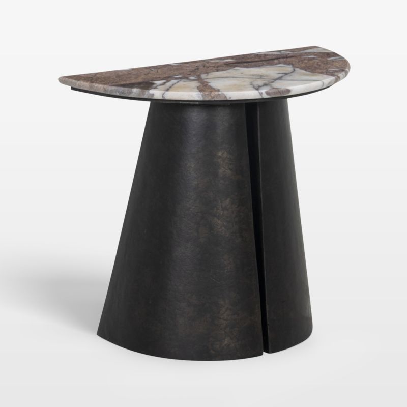 Valerie Bronze Aluminum and Marble 22"  End Table - image 3 of 7
