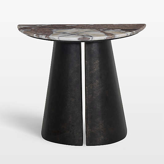 Valerie Bronze Aluminum and Marble 22" End Table