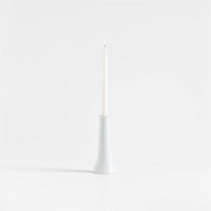 Valla Short White Ceramic Taper Candle Holder - image 0 of 5