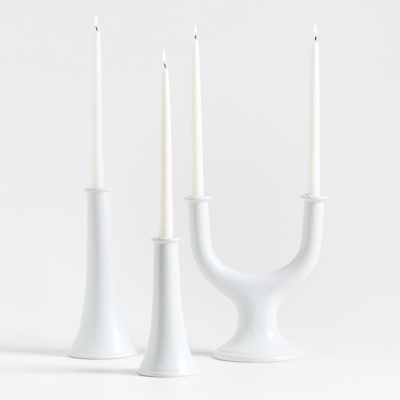 Valla Short White Ceramic Taper Candle Holder - image 1 of 5