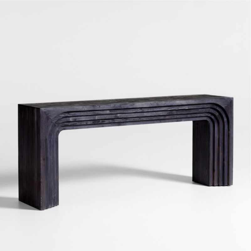 Valo 72" Ebonized Pine Wood Console Table - image 4 of 7