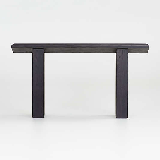 Van 60" Rectangular Charcoal Brown Oak Wood Console Table by Leanne Ford