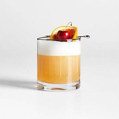 View Vance Double Old-Fashioned Glass with Silver Rim details