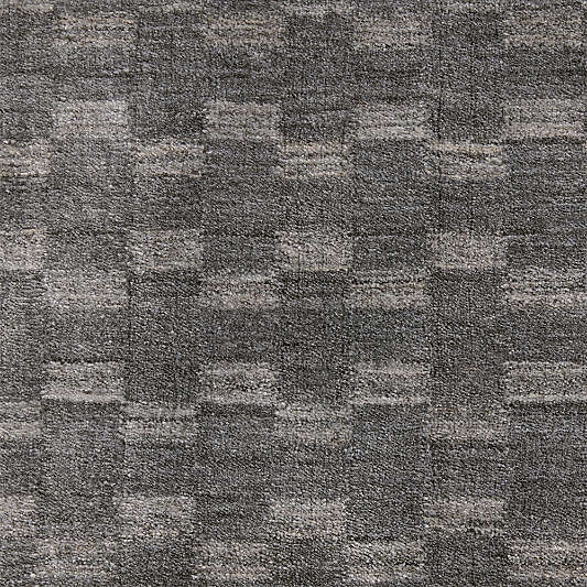 Vancouver Performance Checker Handwoven Grey Area Rug Swatch 12"x18"