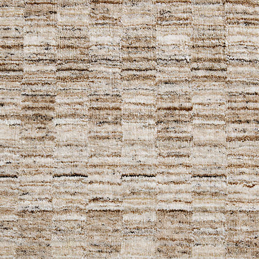 Vancouver Performance Checker Handwoven Sand Area Rug Swatch 12"x18"
