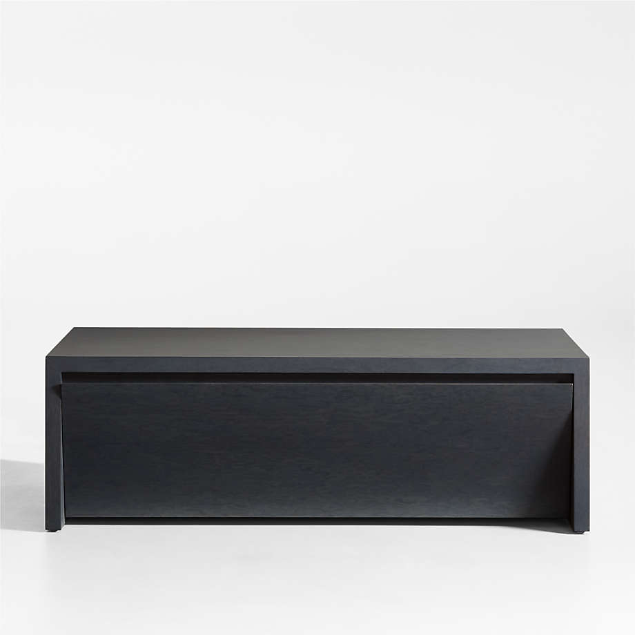 Vander Charcoal Wood 50" Rectangular Storage Coffee Table Crate & Barrel