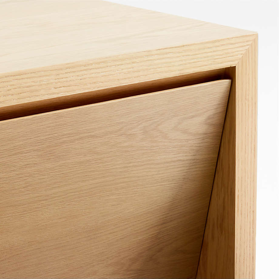 Crate&Barrel Vander Rectangular Natural White Oak Wood Storage Coffee