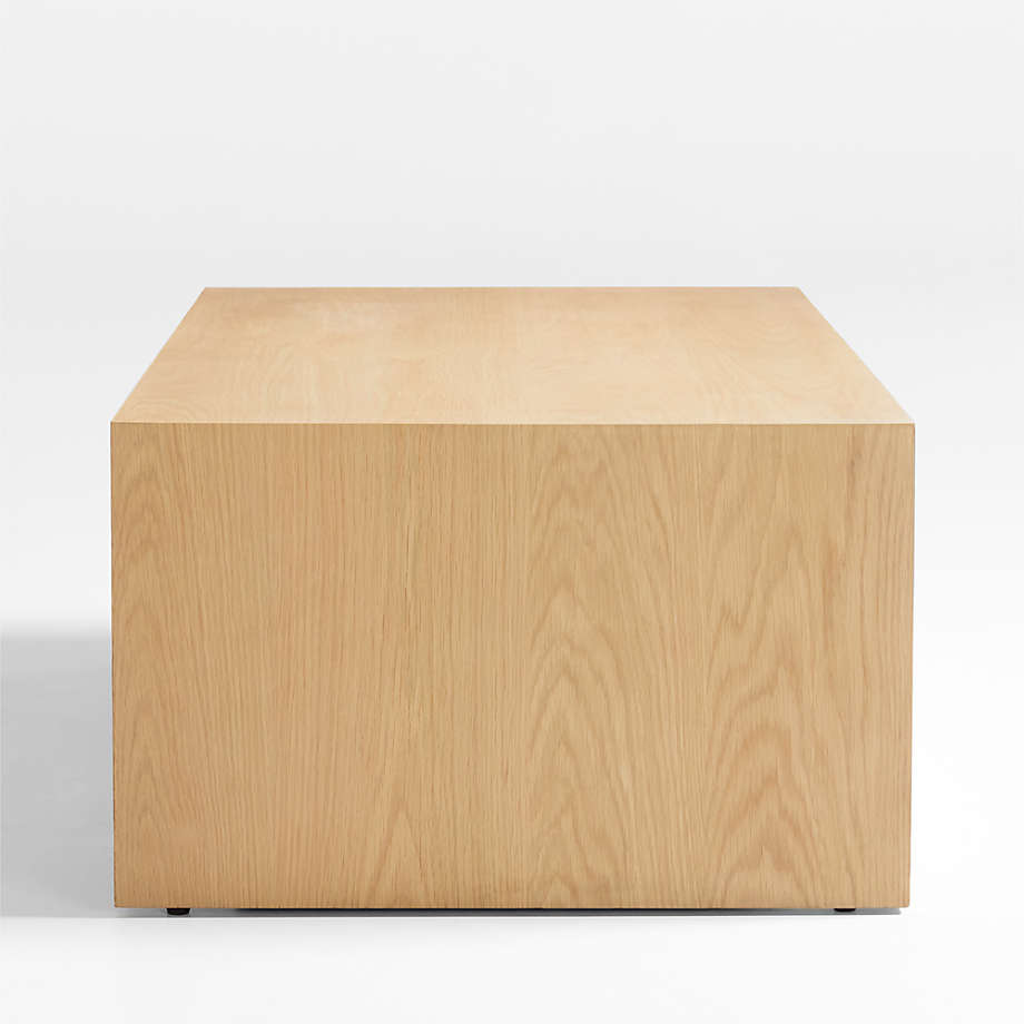 Crate&Barrel Vander Rectangular Natural White Oak Wood Storage Coffee