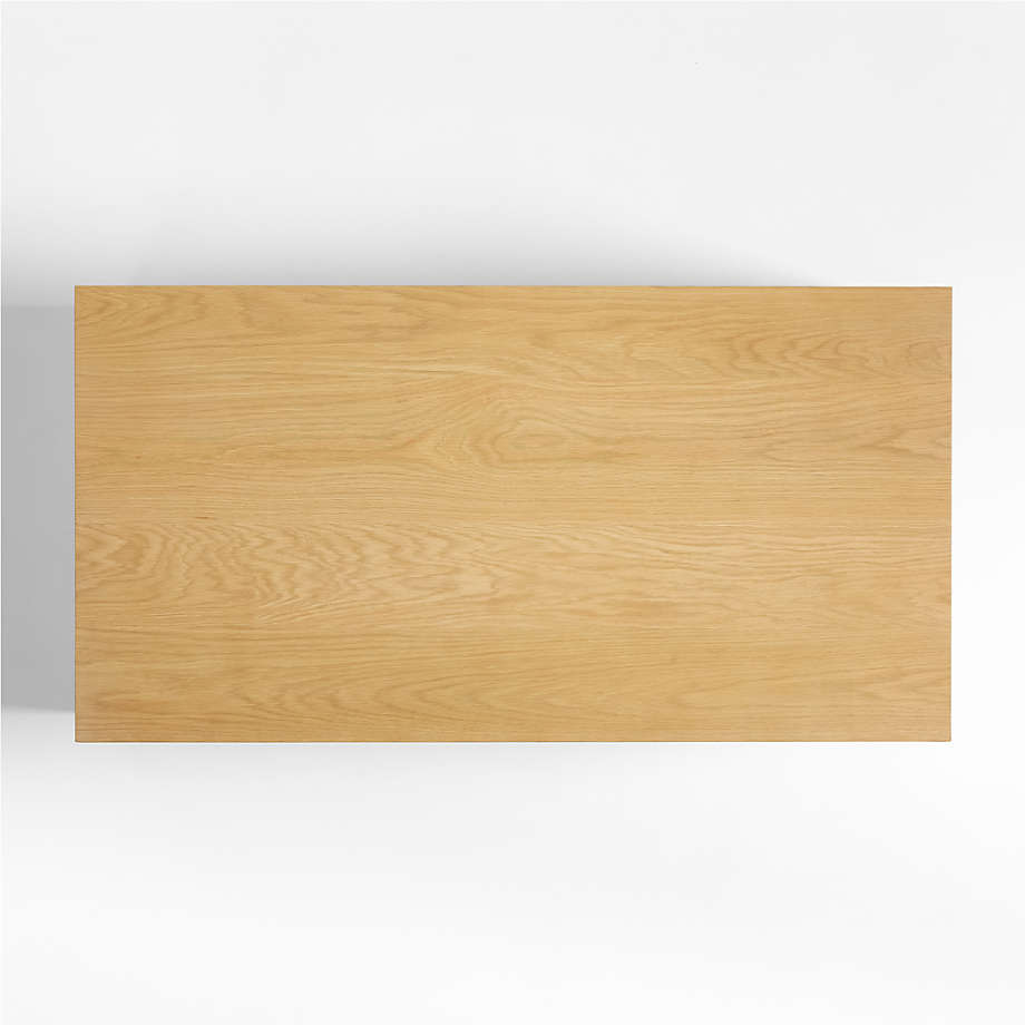 Crate&Barrel Vander Rectangular Natural White Oak Wood Storage Coffee