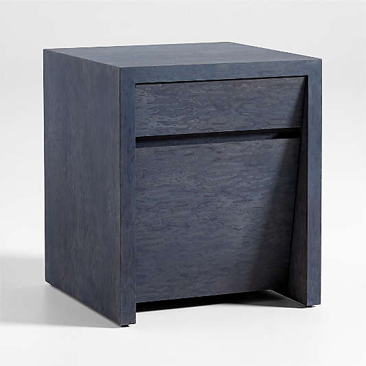 Vander Charcoal Wood Storage End Table