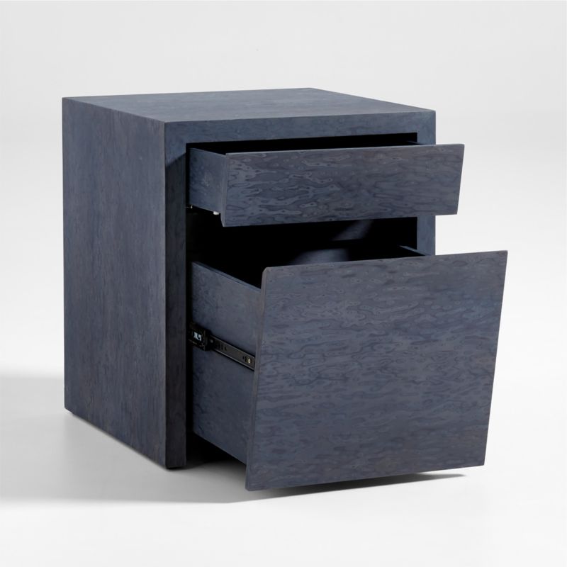 Vander Charcoal Wood Storage End Table