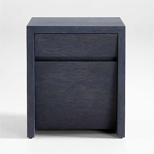 Vander Charcoal Wood Storage End Table