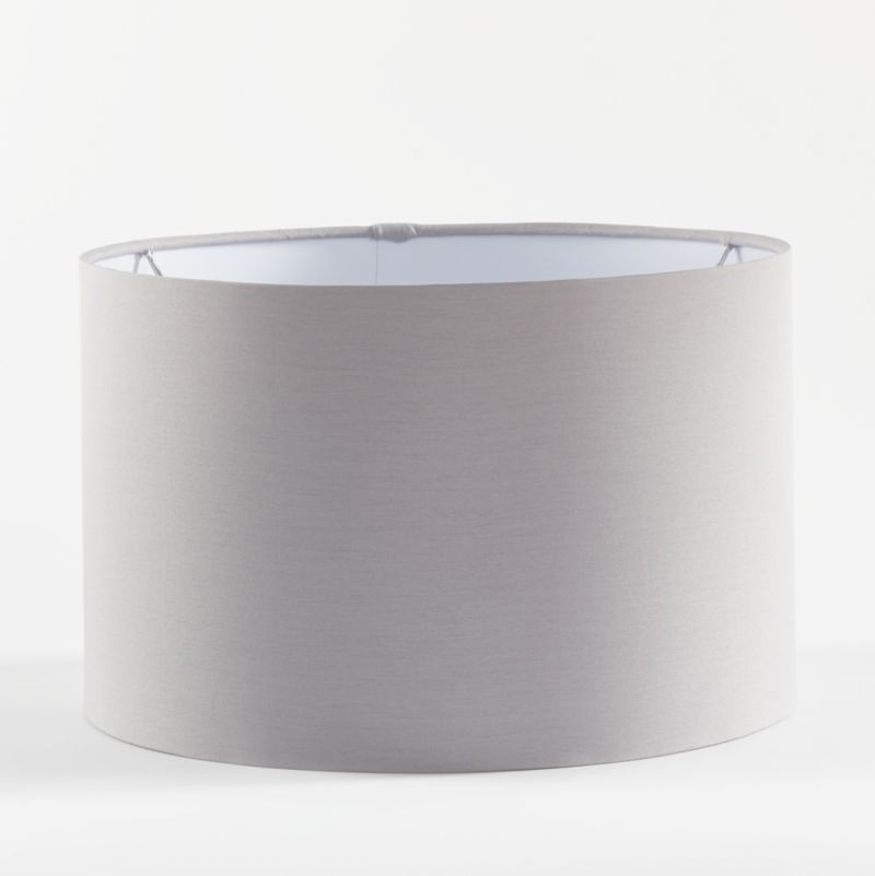 Grey Drum Shade Reviews Crate And, Gray Linen Drum Lamp Shade