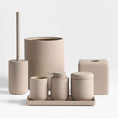 View Varick Sand Silicone Coated Bath Collection, Set of 7 details