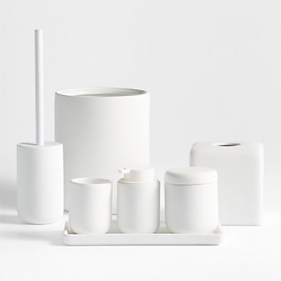 View Varick White Silicone Coated Bath Collection, Set of 7 details