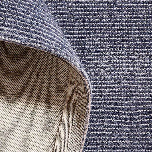 Vaughn Performance Wool-Blend Handwoven Blue Area Rug 6'x9'