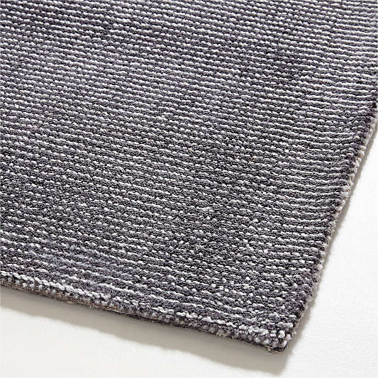 Vaughn Performance Wool-Blend Handwoven Charcoal Grey Rug Swatch 12"x18"