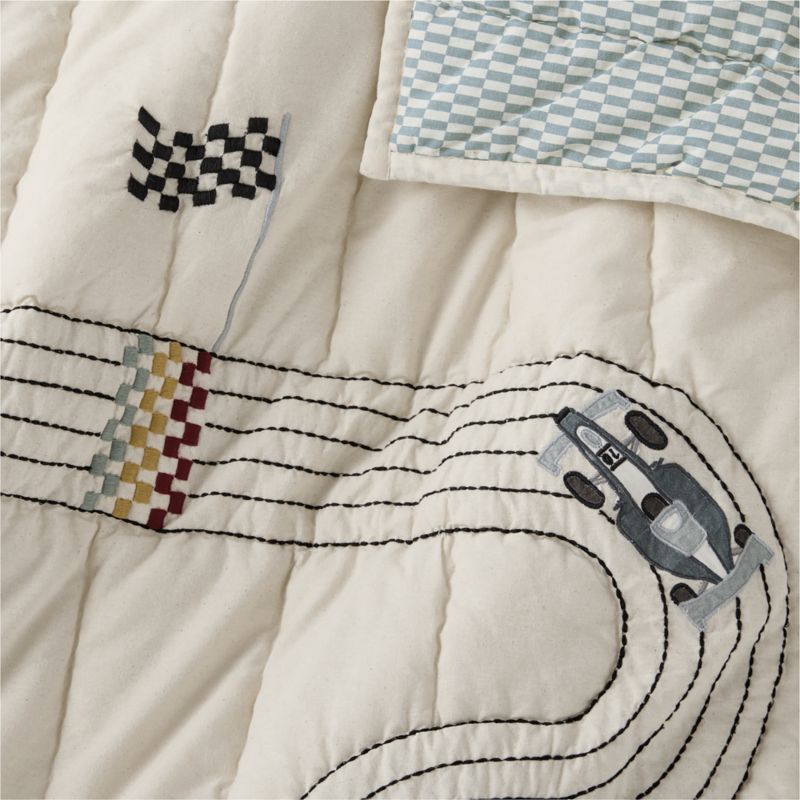 Victory Laps Embroidered 100% Organic Cotton Kids Twin Quilt - image 4 of 6