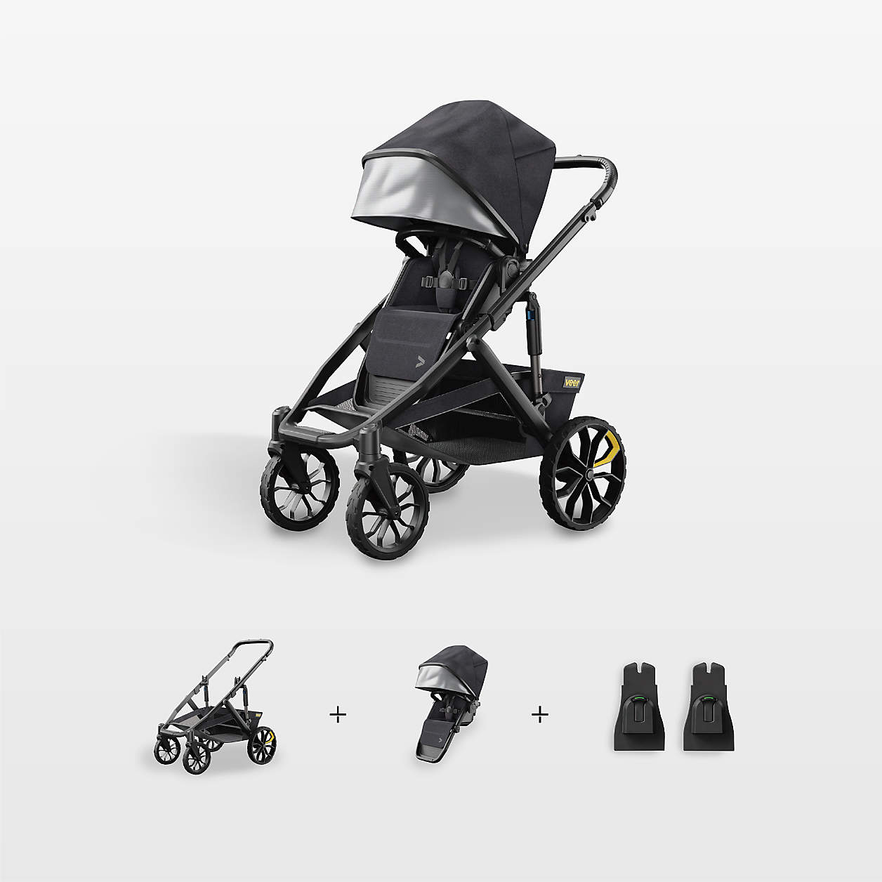 Veer Switch&Roll Stroller Frame, Switchback Seat and Nuna Adapter