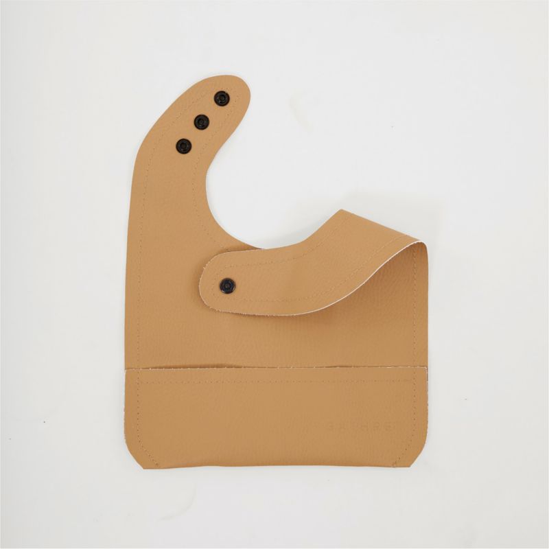 Gathre Light Brown Vegan Leather Baby Bib - image 2 of 3