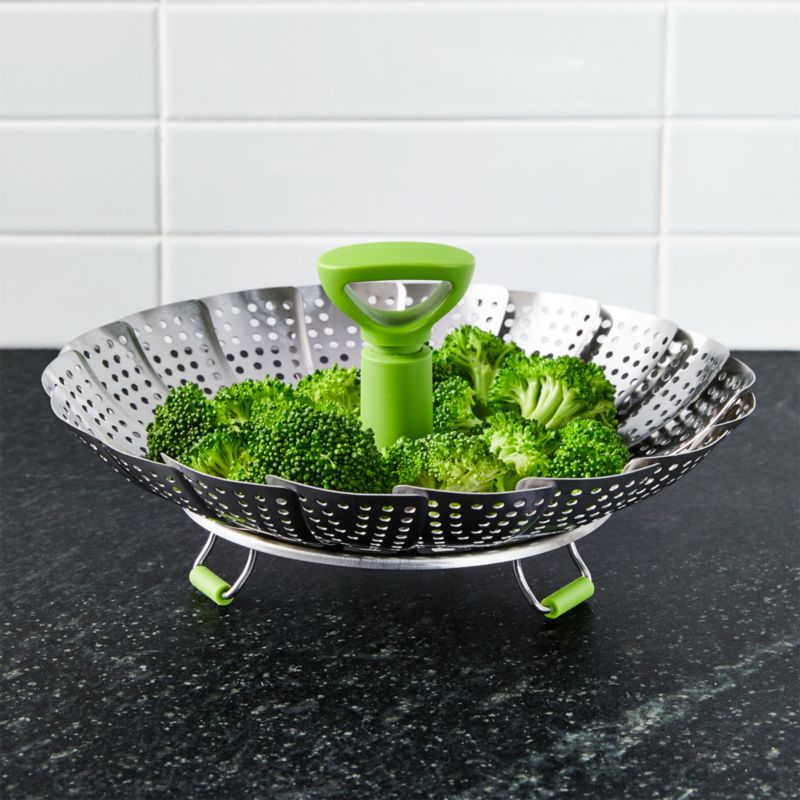 Stainless Steel Vegetable Steamer with Silicone Feet + Reviews | Crate ...