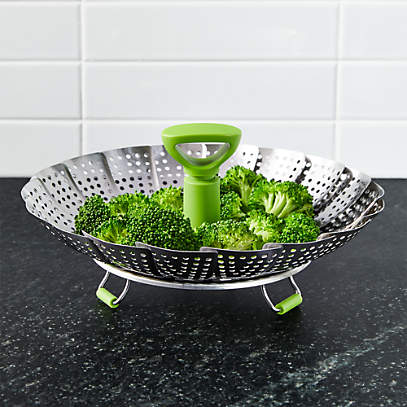 Vegetable Food Steamer Stainless Steel Steaming Rack with Handle Kitchen Cooking  Steamer Basket Cookware Accessories