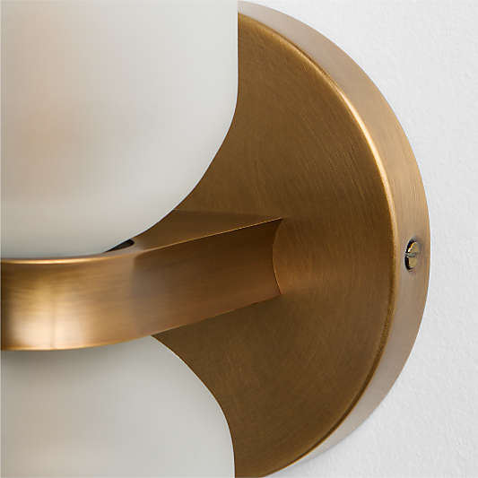 Velato Brass and Glass Wall Sconce Light Set of 2