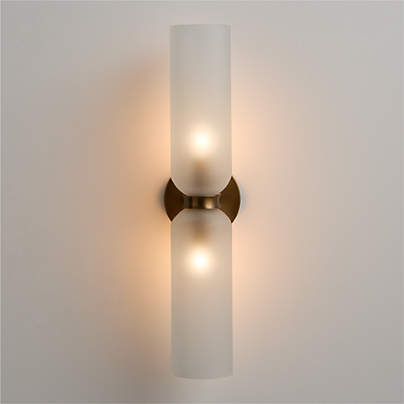Velato Brass and Glass Wall Sconce Light Set of 2