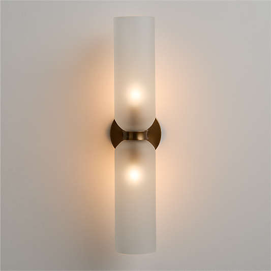 Velato Brass and Glass Wall Sconce Light Set of 2