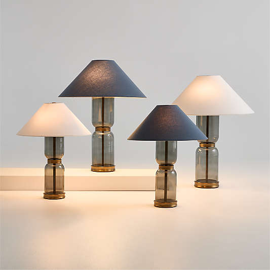Velato Glass Table Lamps with White or Blue Shade