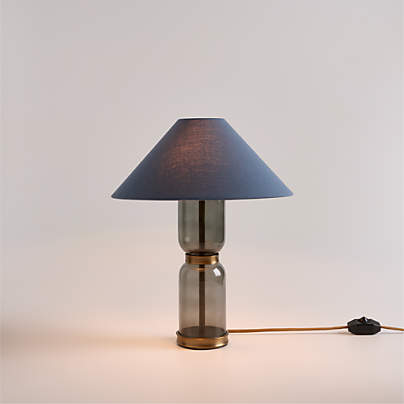 Velato Glass Table Lamp 14.5" with Blue Shade