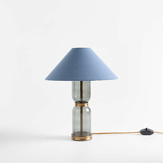 Velato Glass Table Lamp 14.5" with Blue Shade
