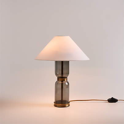 Velato Glass Table Lamp 14.5" with White Shade