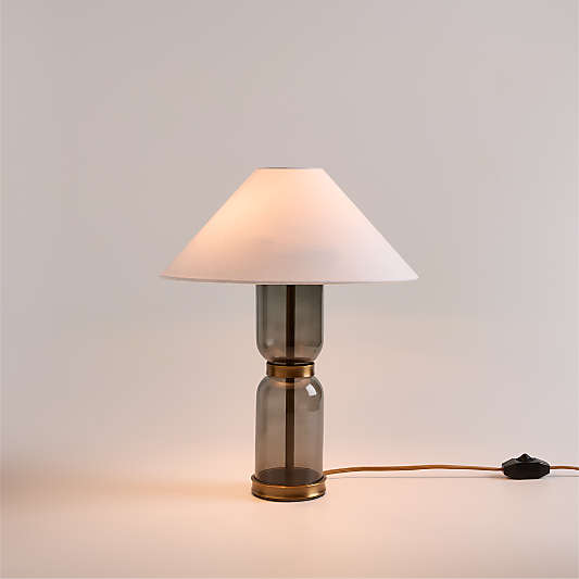 Velato Glass Table Lamp 14.5" with White Shade