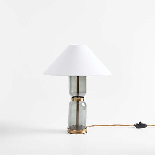 Velato Glass Table Lamp 14.5" with White Shade