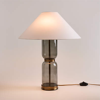 Velato Glass Table Lamp 19.5" with White Shade