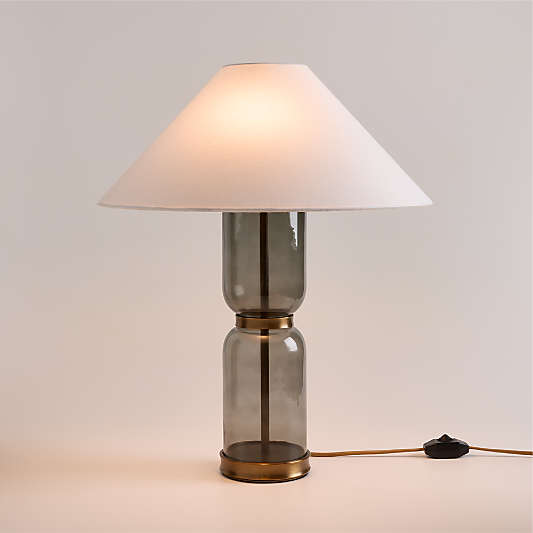 Velato Glass Table Lamp 19.5" with White Shade