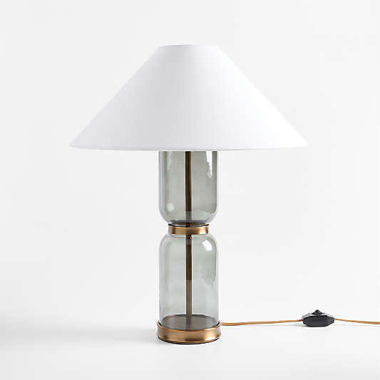 Velato Glass Table Lamp 19.5" with White Shade