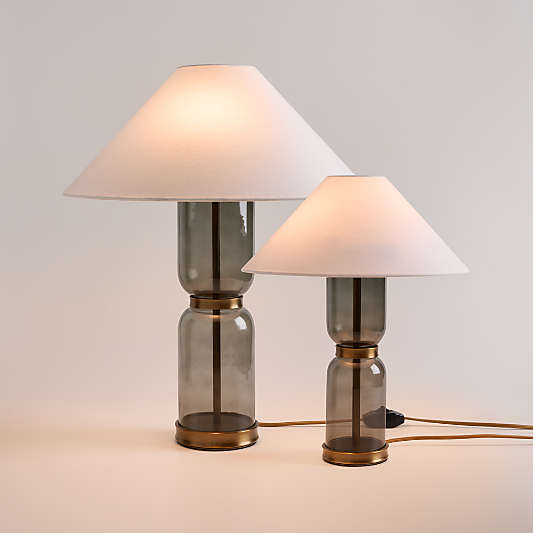 Velato Glass Table Lamp with White Shade
