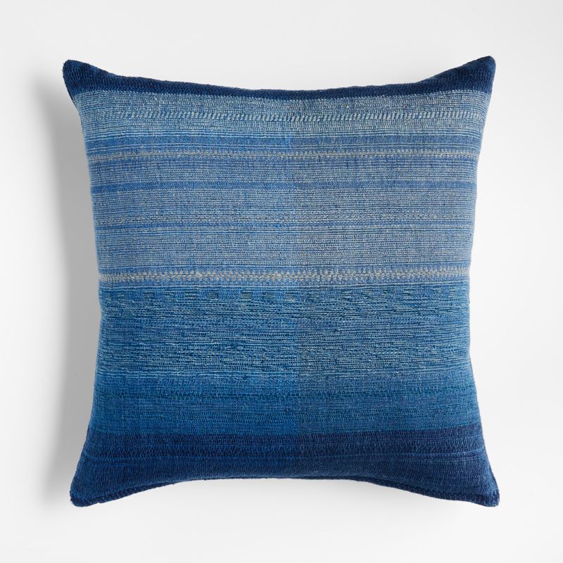 Veleri 20"x20" Square Linen Blue Decorative Throw Pillow Cover