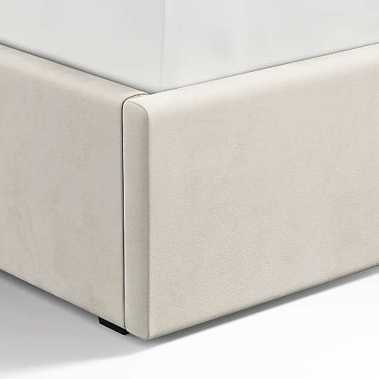 Beige Upholstered King Storage Bed Base
