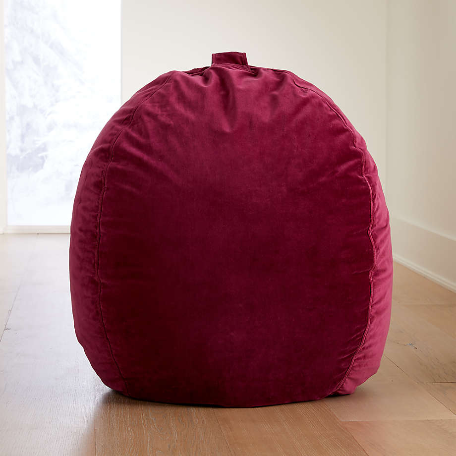 Large Pink Velvet Bean Bag Chair + Reviews Crate & Kids Canada