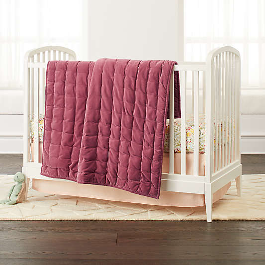 Velvet Dark Pink Baby Quilt