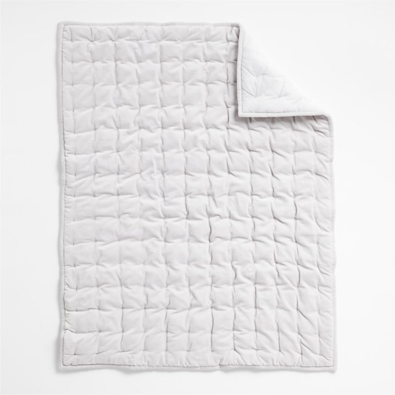 Grey Velvet Baby Crib Quilt - image 3 of 5