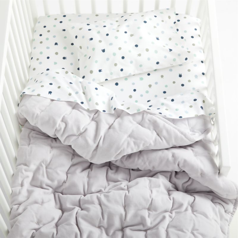 Grey Velvet Baby Crib Quilt - image 2 of 5