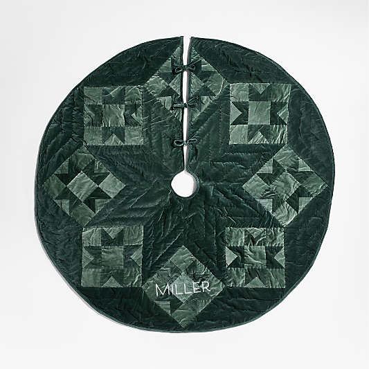 Green Velvet Heritage Christmas Tree Skirt