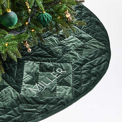 Green Velvet Heritage Christmas Tree Skirt