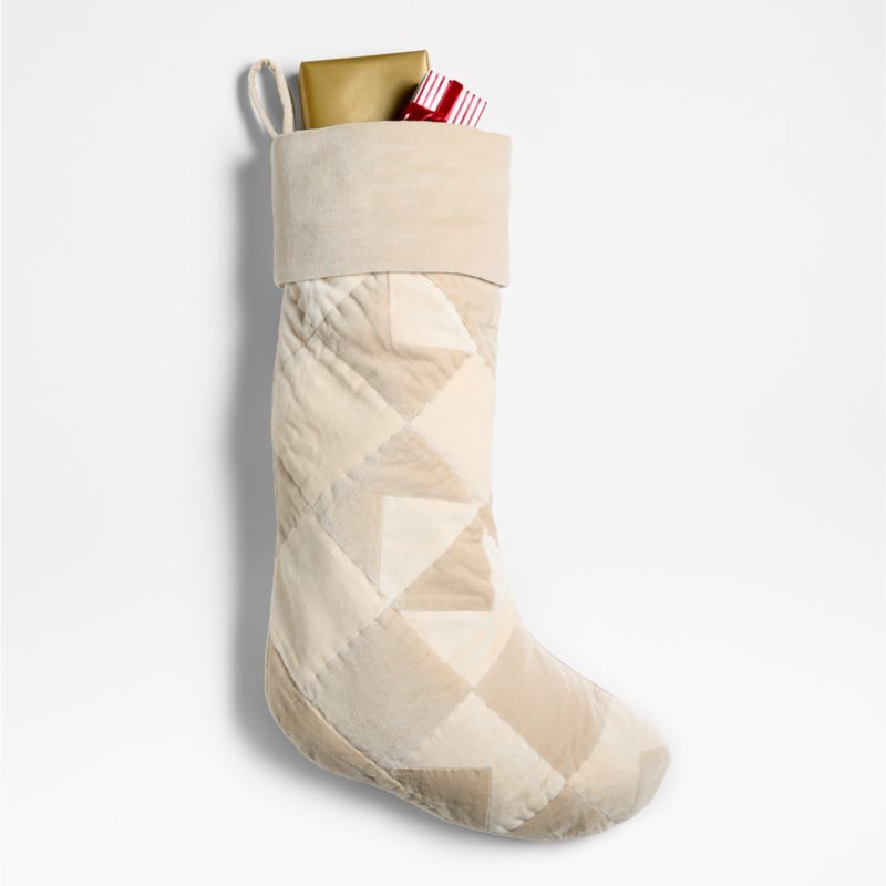 Velvet Quilted Heritage Ivory Christmas Stocking - image 4 of 5