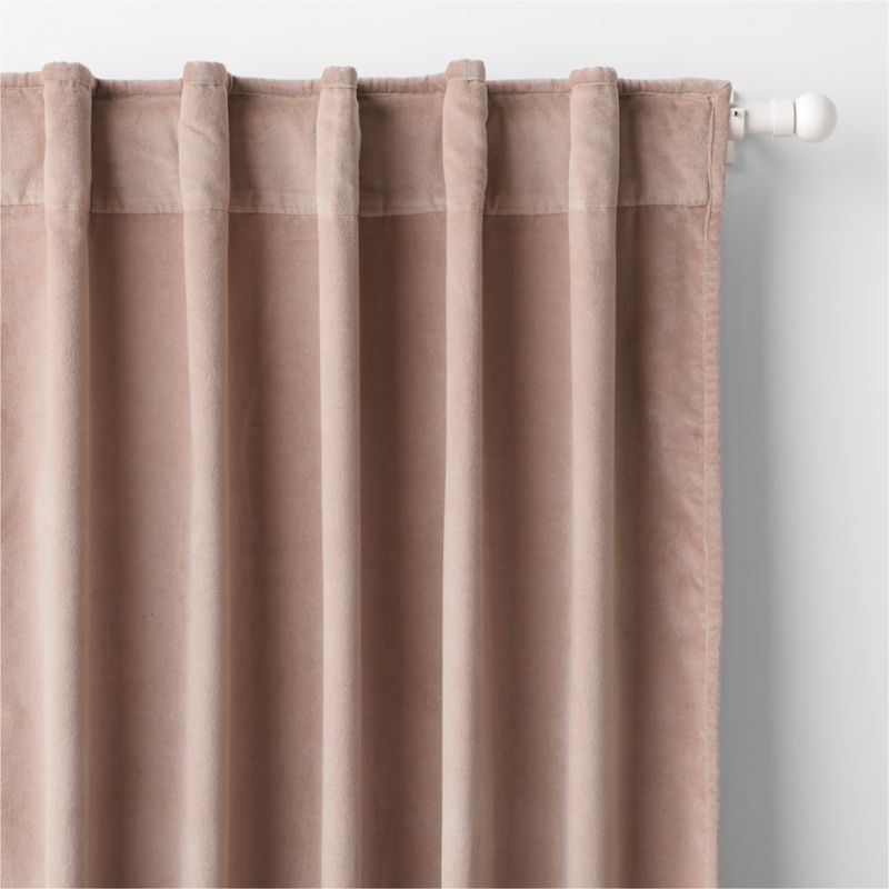 Rosy Lilac Organic Cotton Velvet Light Blocking Window Curtain Panel 44"x84" - image 1 of 5