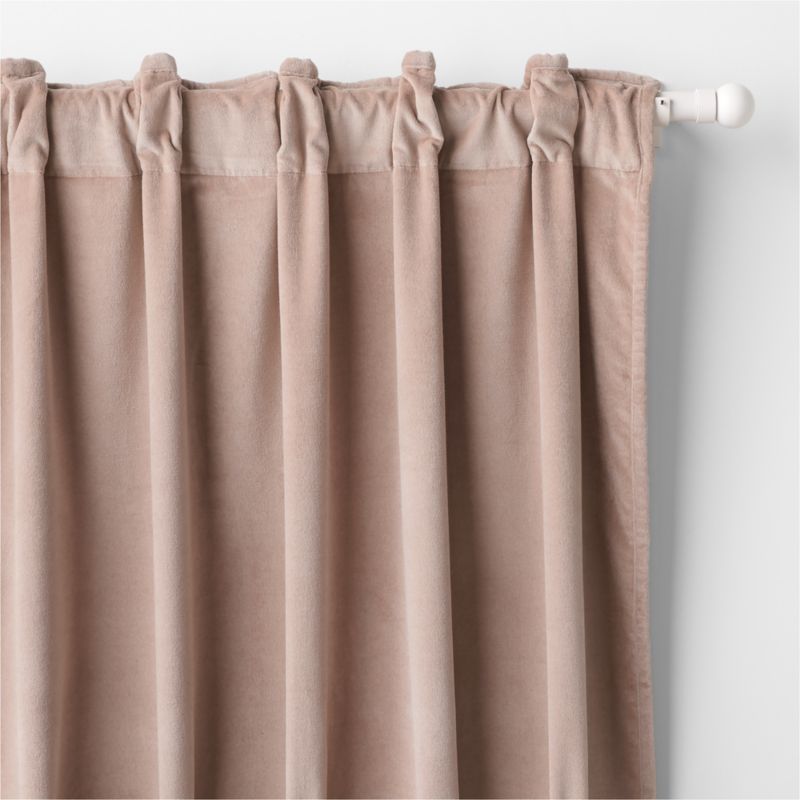 Rosy Lilac Organic Cotton Velvet Light Blocking Window Curtain Panel 44"x84" - image 2 of 5